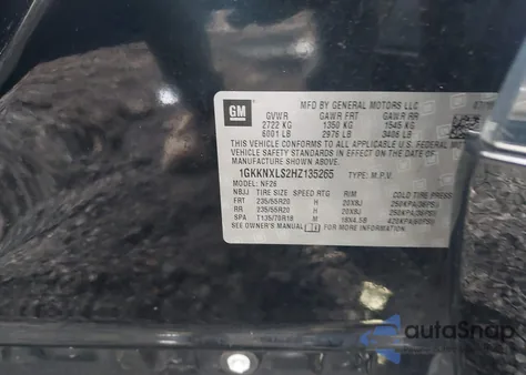 2017 GMC Acadia Denali z USA, uszkodzony, nr VIN 1GKKNXLS2HZ135265